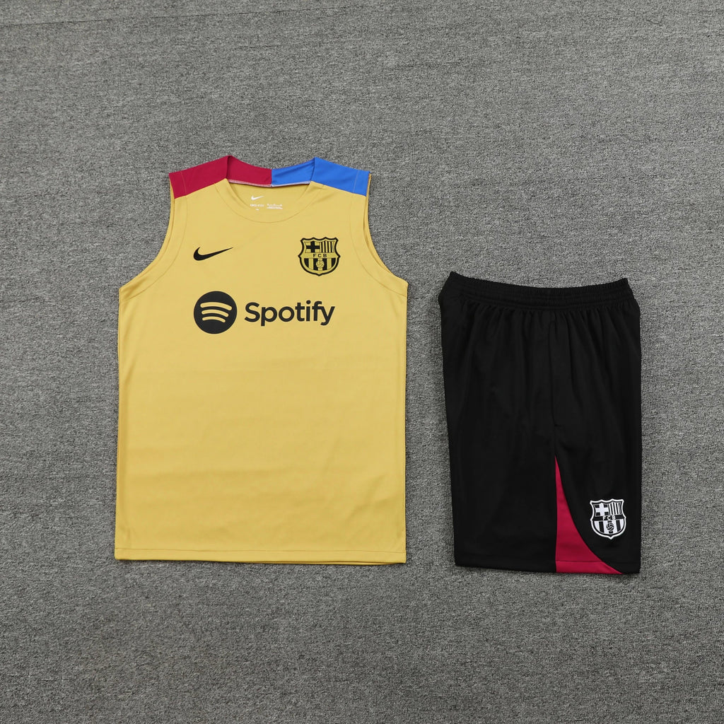 Ensemble FC Barcelone Jaune + Ensemble débardeur