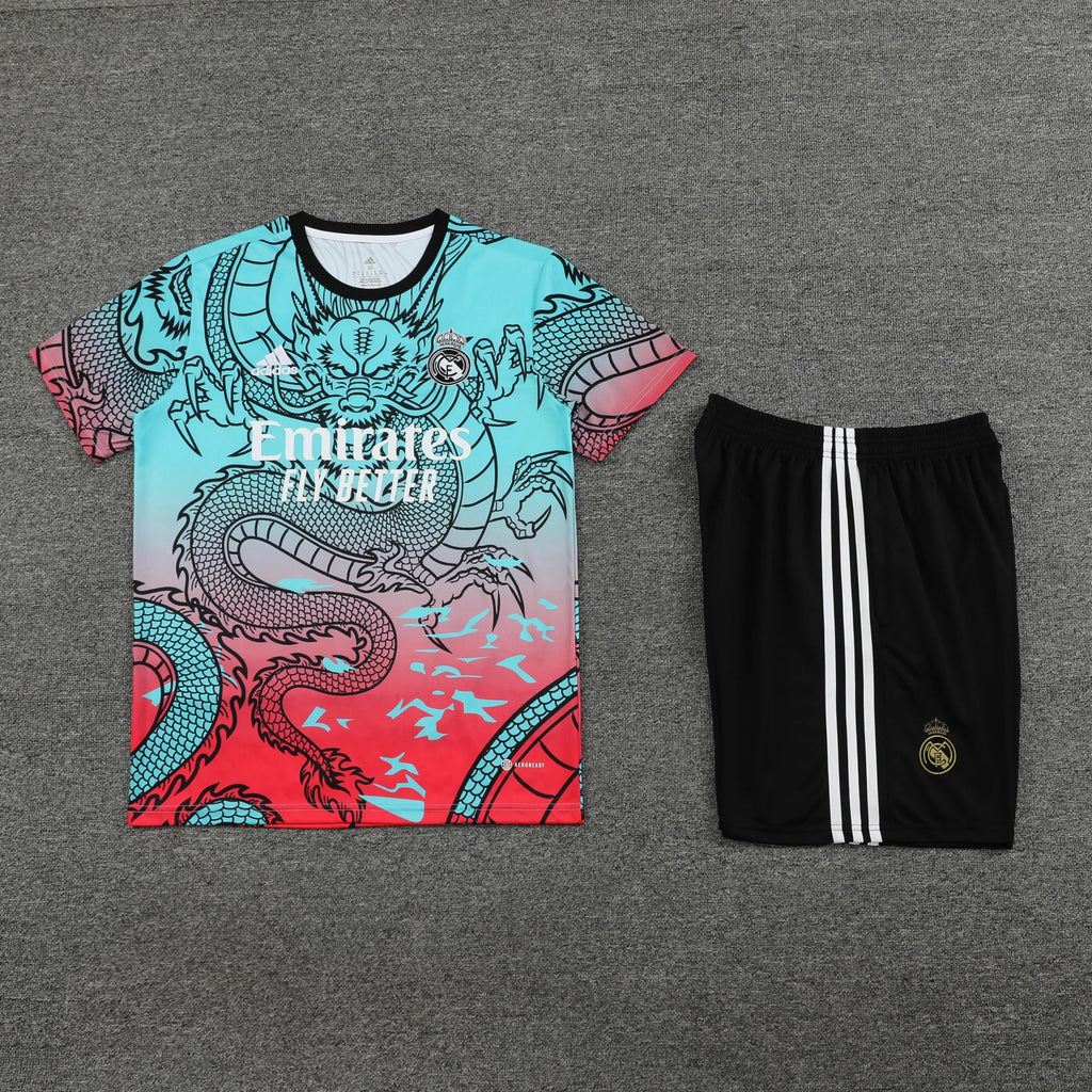 Ensemble Real Madrid bleu collage Rouge + Ensemble débardeur